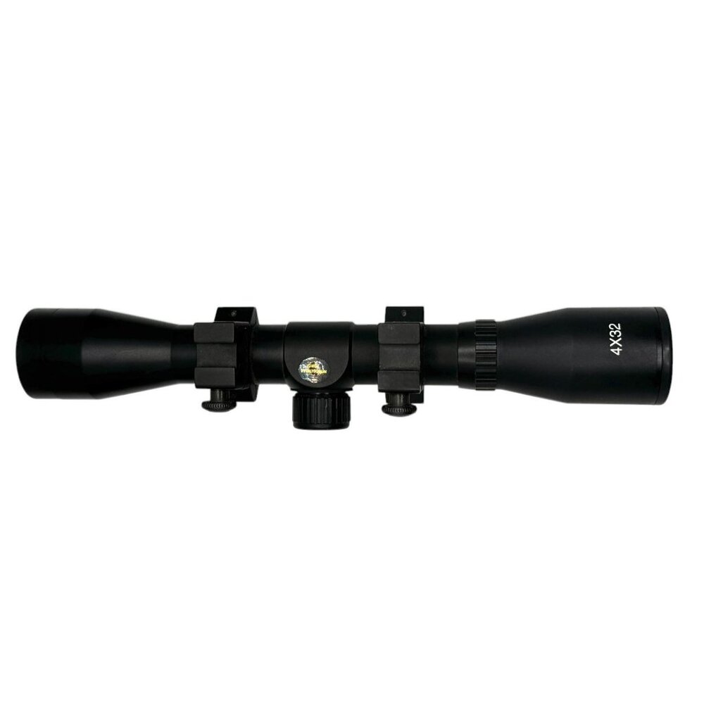4x32 Compact Rifle Scope With Nitrogen Gas Port & Mounting Rings - Picture 8 of 15